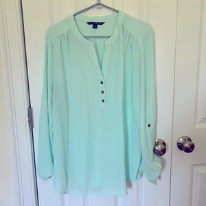 Zac & Rachel Teal/Aquamarine Blue Blouse